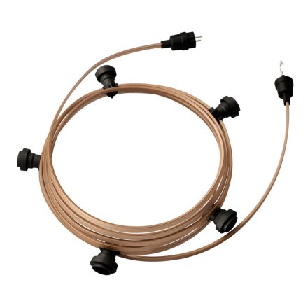 Ready-made, 7.5 m Lumet string light set with 5 black lamp holders, hook and plug