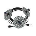Maioliche chain lighting Lumet system from 10 m, with fabric cable, 3 lamp holders and lamp shades, with hook and black plug