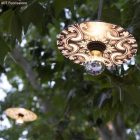 Maioliche chain lighting Lumet system from 10 m, with fabric cable, 3 lamp holders and lamp shades, with hook and black plug