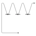 Maioliche chain lighting Lumet system from 10 m, with fabric cable, 3 lamp holders and lamp shades, with hook and black plug
