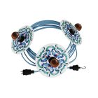 Maioliche chain lighting Lumet system from 10 m, with fabric cable, 3 lamp holders and lamp shades, with hook and black plug