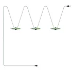 Maioliche chain lighting Lumet system from 10 m, with fabric cable, 3 lamp holders and lamp shades, with hook and black plug