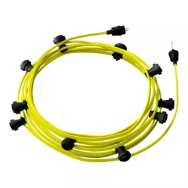   Ready-to-use 12.5 m Lumet String Light set with 10 black lamp holders, hangers and plugs