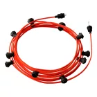 Ready-to-use 12.5 m Lumet String Light set with 10 black lamp holders, hangers and plugs