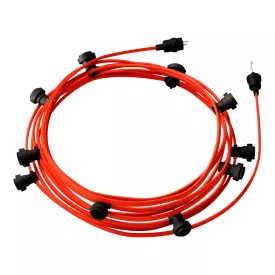   Ready-to-use 12.5 m Lumet String Light set with 10 black lamp holders, hangers and plugs