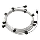 Ready-to-use 12.5 m Lumet String Light set with 10 black lamp holders, hangers and plugs