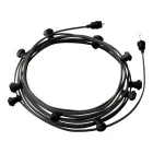 Ready-to-use 12.5 m Lumet String Light set with 10 black lamp holders, hangers and plugs