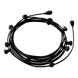   Ready-to-use 12.5 m Lumet String Light set with 10 black lamp holders, hangers and plugs
