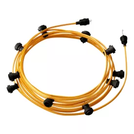   Ready-to-use 12.5 m Lumet String Light set with 10 black lamp holders, hangers and plugs