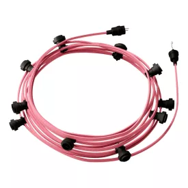   Ready-to-use 12.5 m Lumet String Light set with 10 black lamp holders, hangers and plugs