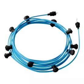   Ready-to-use 12.5 m Lumet String Light set with 10 black lamp holders, hangers and plugs