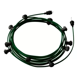   Ready-to-use 12.5 m Lumet String Light set with 10 black lamp holders, hangers and plugs