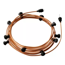   Ready-to-use 12.5 m Lumet String Light set with 10 black lamp holders, hangers and plugs