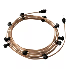   Ready-to-use 12.5 m Lumet String Light set with 10 black lamp holders, hangers and plugs