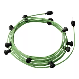   Ready-to-use 12.5 m Lumet String Light set with 10 black lamp holders, hangers and plugs