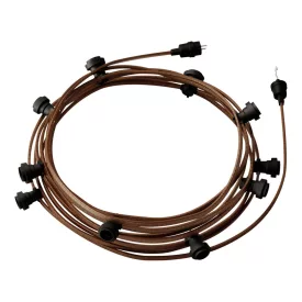   Ready-to-use 12.5 m Lumet String Light set with 10 black lamp holders, hangers and plugs