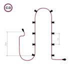 Ready-to-use 12.5 m Lumet String Light set with 10 black lamp holders, hangers and plugs