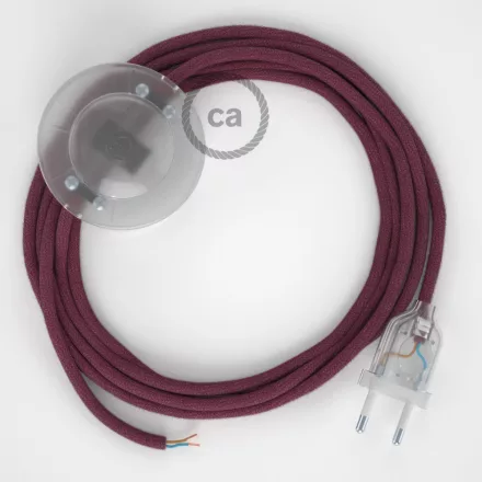 Connection base, RC32 Burgundy Cotton 3 m. Select the color of the switch and connector.