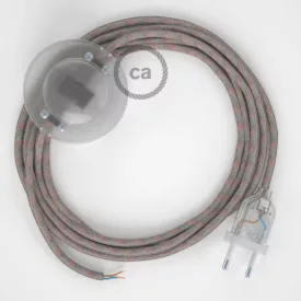    Connection base, RD51 antique pink striped cotton and natural linen 3 m. Select the color of the switch and plug.