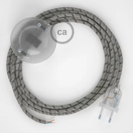 Connection base, RD53 Bark Stripes cotton and natural canvas 3 m. Choose the color of the switch and connector.