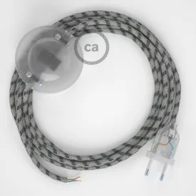    Connection base, RD54 anthracite striped cotton and natural linen 3 m. Choose the color of the switch and connector.