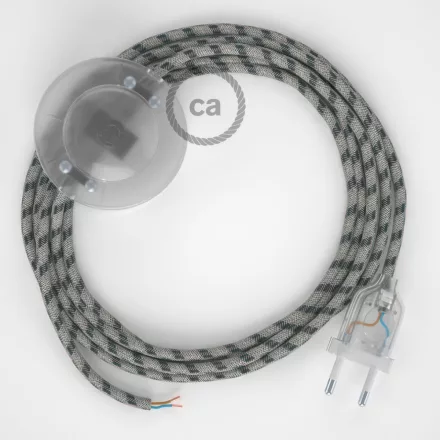  Connection base, RD54 anthracite striped cotton and natural linen 3 m. Choose the color of the switch and connector.