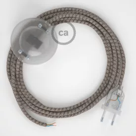   Connection base, RD63 Bark Diamond cotton and natural linen 3 m. Choose the color of the switch and connector.