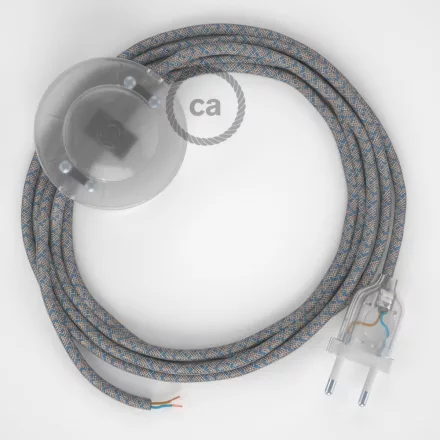  Connection base, RD65 Blue Steward diamond cotton and natural canvas 3 m. Choose the color of the switch and connector.