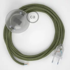    Connection base, RD72 Thyme Green Stripes cotton and natural linen 3 m. Choose the color of the switch and connector.