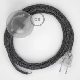    Connection base, RS81 black cotton and natural linen 3 m. Select the color of the switch and connector.