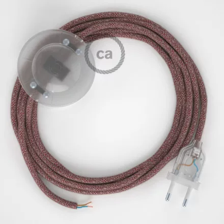  Connection base, RS83 red cotton and natural linen 3 m. Select the color of the switch and connector.