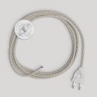 Cabling with white braided cable, 3 m