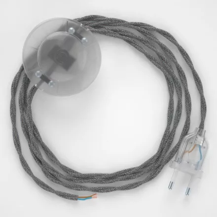 Connection base, TN02 gray natural canvas 3 m. Select the color of the switch and connector.