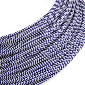    Extra low voltage power cable coated with silk-effect material ZigZag white and blue RZ12 - 50 m