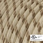  Round electrical cable 150 ft (45.72 m) reel RD53 Striped Bark cotton and natural canvas – UL listed