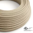  Round electrical cable 150 feet (45.72 m) reel RD63 pastille bark cotton and natural canvas - UL listed