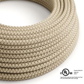    Round electrical cable 150 feet (45.72 m) reel RD63 pastille bark cotton and natural canvas - UL listed