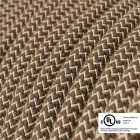  Round electrical cable 150 feet (45.72 m) reel RD73 ZigZag Bark cotton and natural canvas – UL listed
