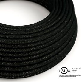    Round electrical cable 150 feet (45.72 m) reel RL04 shiny black rayon - UL listed