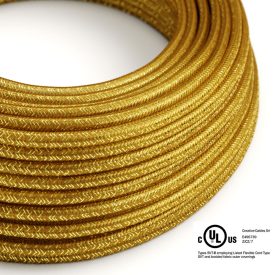    Round electrical cable 150 ft (45.72 m) reel RL05 shiny gold rayon – UL listed