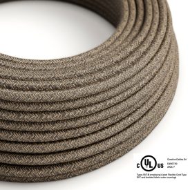    Round electrical cable 150 feet (45.72 m) roll RN04 brown natural canvas - UL listed