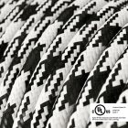  Round electrical cable 150 ft (45.72 m) reel RP04 two-tone black rayon - UL listed