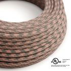  Round electrical cable 150 feet (45.72 m) reel RP26 two-tone Ancient pink and gray cotton - UL listed