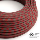 Round electrical cable 150 ft (45.72 m) roll RP28 Two-color fire red and gray cotton – UL listed