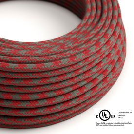    Round electrical cable 150 ft (45.72 m) roll RP28 Two-color fire red and gray cotton – UL listed