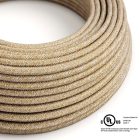 Round electrical cable 150 ft (45.72 m) reel RS82 shiny rust cotton and natural linen – UL listed