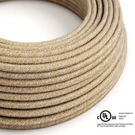   Round electrical cable 150 ft (45.72 m) reel RS82 shiny rust cotton and natural linen – UL listed