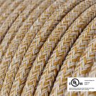 Round electrical cable 150 ft (45.72 m) reel RS82 shiny rust cotton and natural linen – UL listed