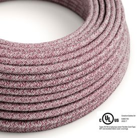    Round electrical cable 150 ft (45.72 m) reel RS83 glitter burgundy cotton and natural canvas - UL listed