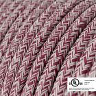  Round electrical cable 150 ft (45.72 m) reel RS83 glitter burgundy cotton and natural canvas - UL listed